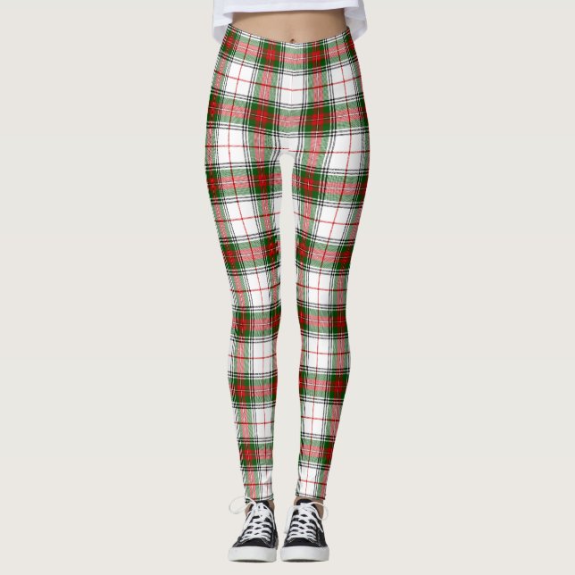 Legging Stuart / Stewart tartan xadrez verde branca (Frente)