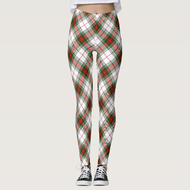 Legging Stuart / Stewart tartan xadrez verde branca (Frente)