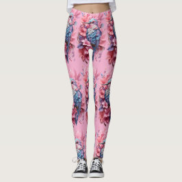 Legging Stunning Pastel Hummingbird Floral