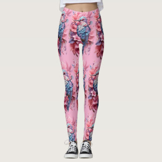 Legging Stunning Pastel Hummingbird Floral