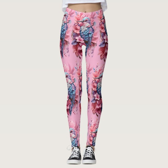 Legging Stunning Pastel Hummingbird Floral (Frente)