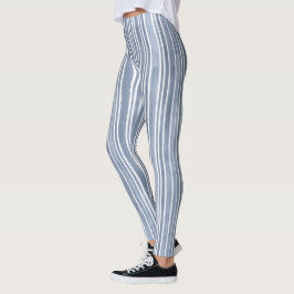Legging Stylish Blue Hand Painted Striped Yoga Exercise