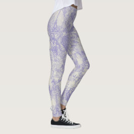 Legging Stylish Blue Paris Toile Design