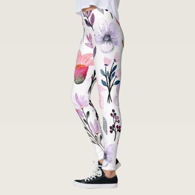Legging stylish colorful flowers pattern (Esquerda)