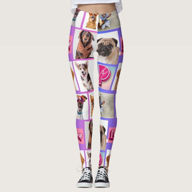 Legging Sua História, Suas Leggings: Colagem Personalizada (Frente)