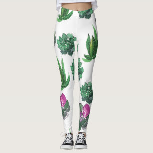 Legging Suculentes de Aquarela Design