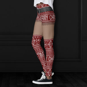 Legging Sudorese Festiva Vermelha Curta Camisa Pele Escu