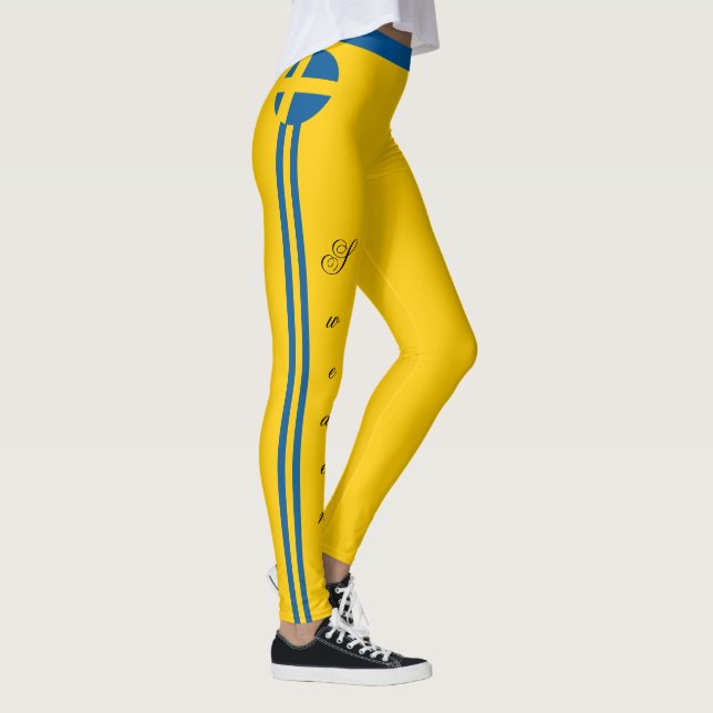 Legging Suecia e bandeira sueca, adeptos de viagem/ esport (Direita)
