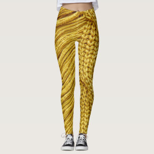 Legging Suéter Amarelo Cozy: Fundo Texturizado