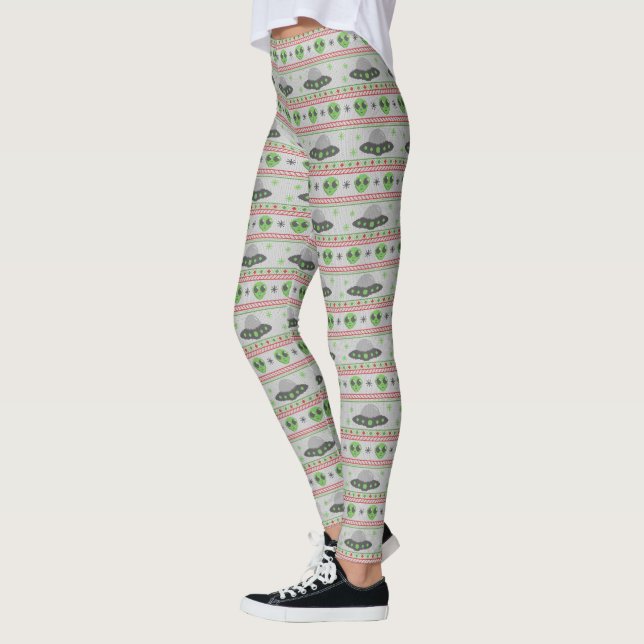 Legging Suéter de Natal Feio alienígena (Esquerda)