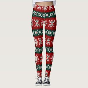 Legging Suéter De Natal Feio Vermelho E Verde