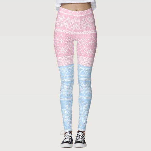 Legging Suéter de Natal Tecido de Inverno Presente de Féri (Frente)