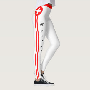 Legging Suiça e bandeira suíça, ventilador viagem/esporte