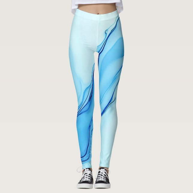 Legging Sujidade de Arte Líquida Eetal Azul (Frente)