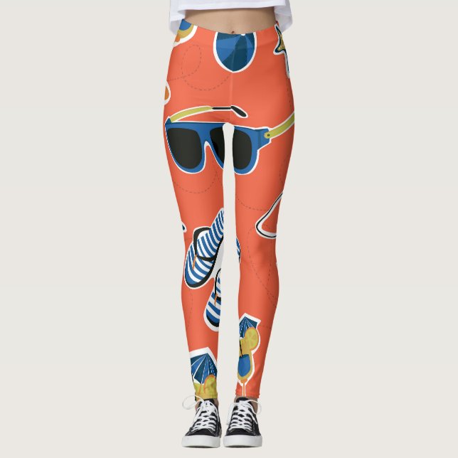 Legging Summer Beach: Relaxando o Padrão Invisível. (Frente)