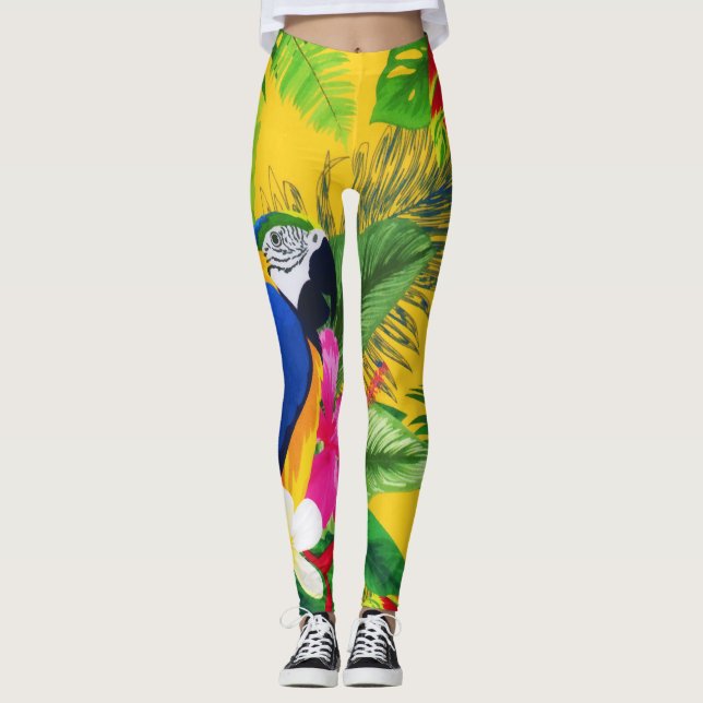 Legging Summer Blopical Toucan deixa aquarela (Frente)