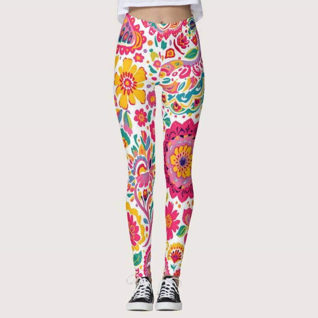 Legging Summer Floral Paisley Pattern (Frente)