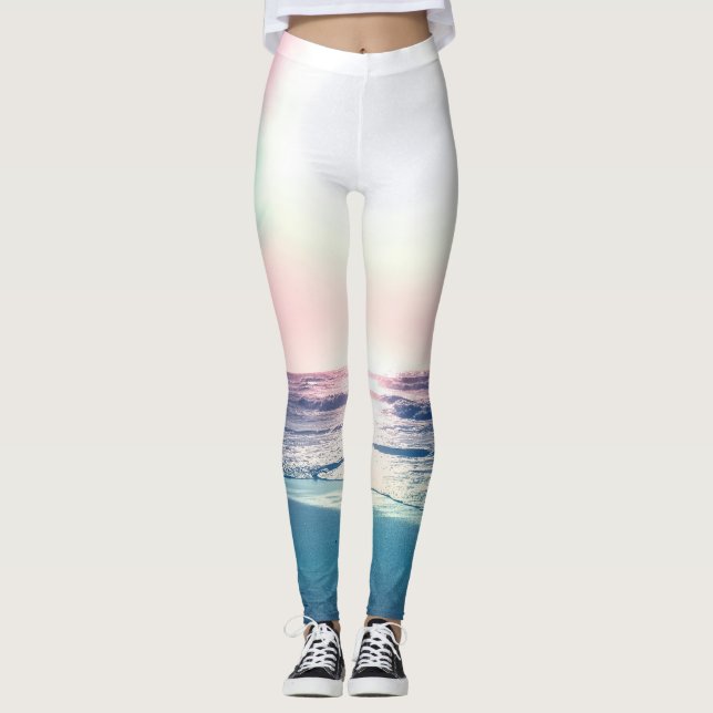 Legging Summer Sea Sunset Tropical Beach Photo (Frente)