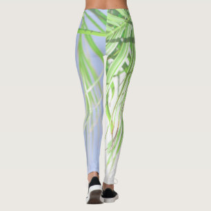 Legging Summer Vibes Palm Tree deixa pastel verde pálido