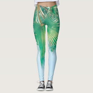 Legging Summer Vibes Palm Tree deixa verde-claro