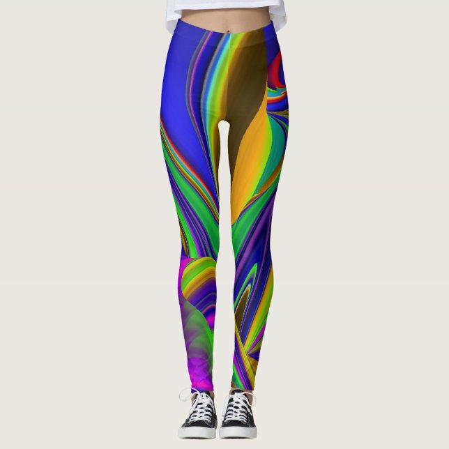 Legging Summerrainbow, Abstrato 3D Rainbowart (Frente)