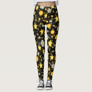 Legging Sun Stars Flores Brilhantes Design