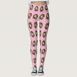 Legging Sunaya que lê caneleiras de Chibi