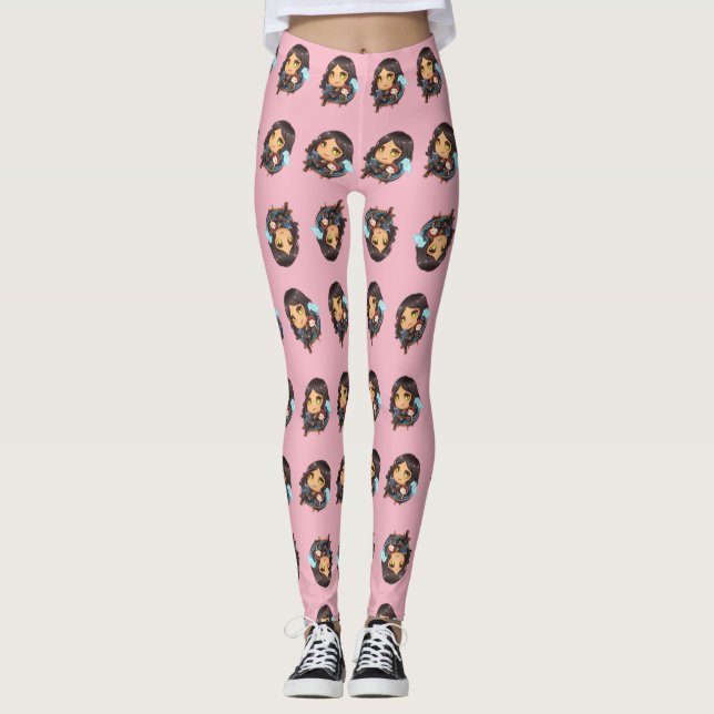 Legging Sunaya que lê caneleiras de Chibi (Frente)