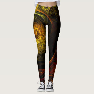 Legging Sunrise Floral Red Abstrato Art