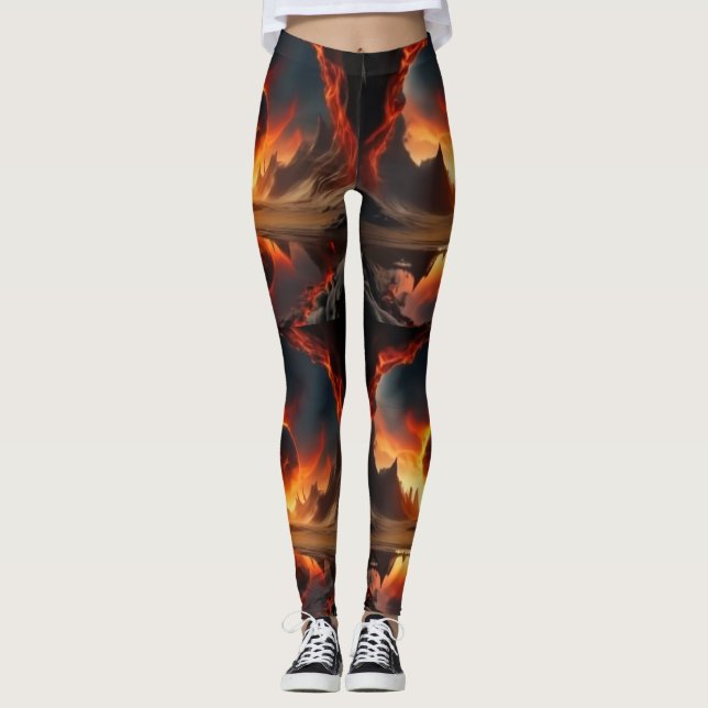 Legging Sunset do Mundo do Fogo (Frente)