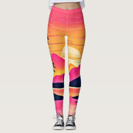 Legging Sunset Dourado Sobre Arte Rosa