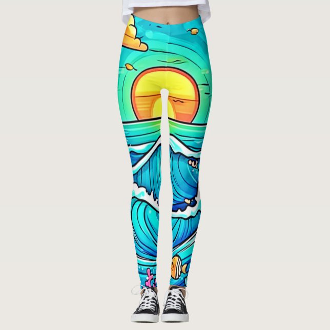 Legging Sunset submarino vibrante (Frente)