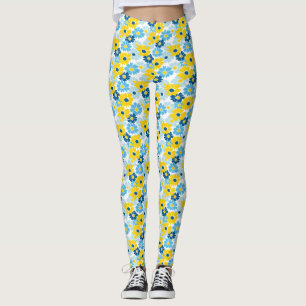 Legging Sunshine Blue Sky Daisy Blooming