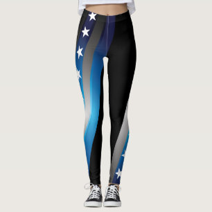 Legging Suporte as caneleiras azuis
