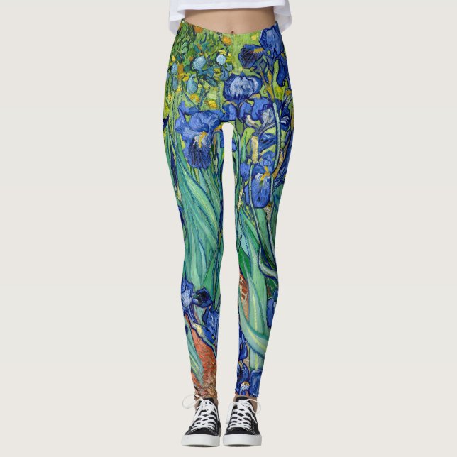 Legging Surge Vincent Van Gogh Blue Flowers Nature Art (Frente)