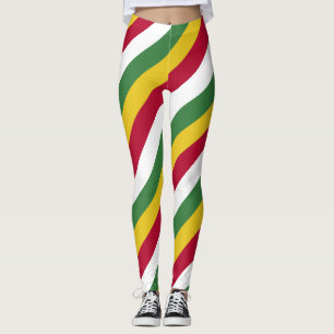 Legging Suriname National Flag Colors Diagonal Strike