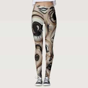 Legging Surreal Creepy Eyes Horror Weirdcore Melting Flesh