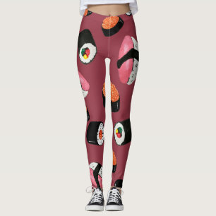 Legging Sushi Onigiri Rolls: Ilustração Sem Costura