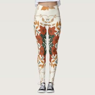 Legging Suspiros de outono: Mistura geométrica Floral