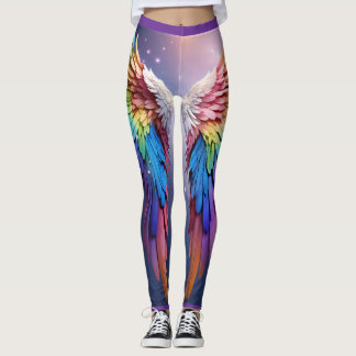 Legging "Sussurros Celestiais: Anja Arco-Íris Hyper-Realis