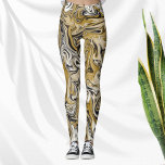 Legging Swirl Marble Wild Abstrato<br><div class="desc">Esta design foi inspirada pelas marcas de espiral de um grande gato da selva. Esta abstrato em cores neutras exibe um visual divertido e selvagem com um toque de elegância real.</div>