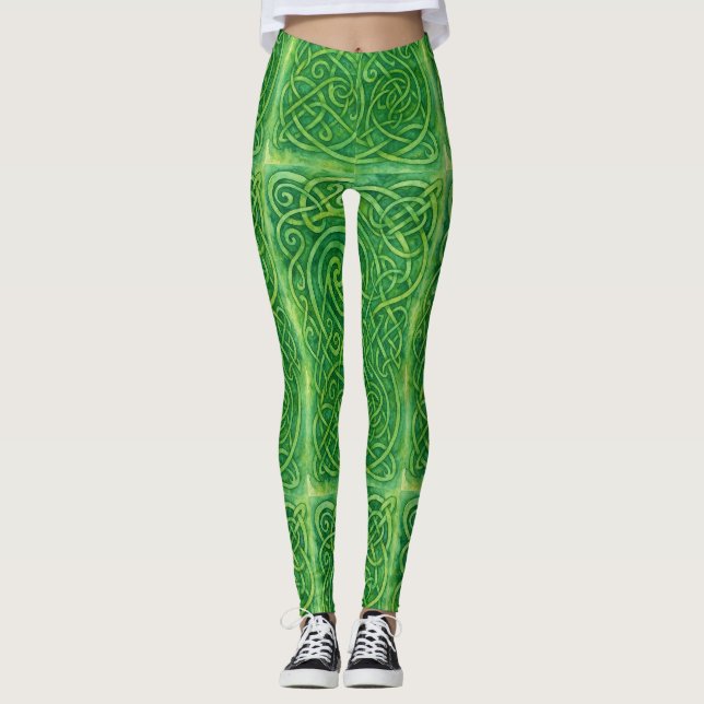 Legging Sylvan Labyrinth - Números Verde Celtas (Frente)
