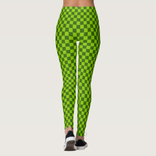 Legging Tabuleiro de damas clássico da combinação verde