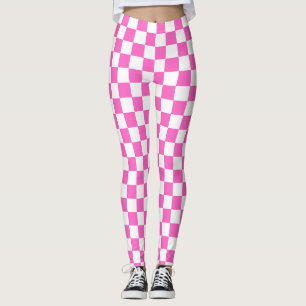 Legging Tabuleiro de xadrez rosa visual clássico