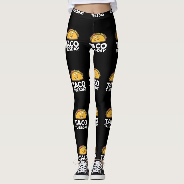 Legging Taco Bonito e Engraçado Terça-feira Sorrindo Taco (Frente)