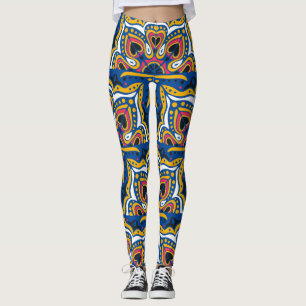 Legging Talavera Indian Mosaic: cerâmica sem costura.