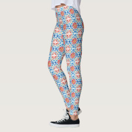 Legging Talavera style Mexican Folk Art