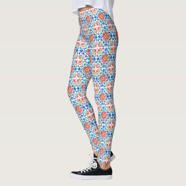 Legging Talavera style Mexican Folk Art (Esquerda)