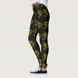 Legging TALISMAN AZUL, PADRÃO Preto Dourado OLHO HORUS