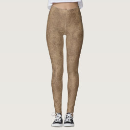 Legging Tan e Brown Faux Leather